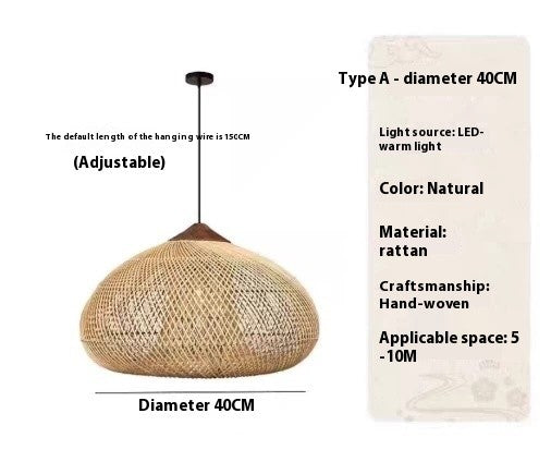 Handwoven Rattan Ceiling Light