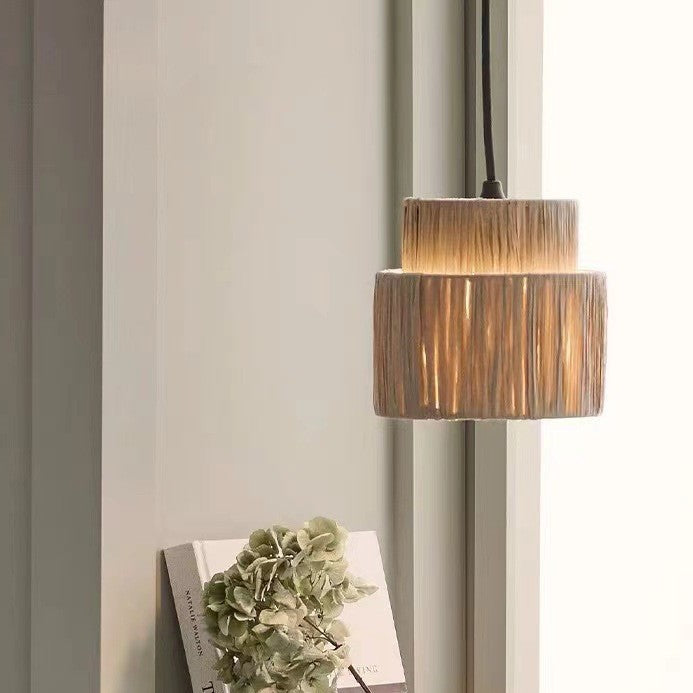 Rattan Straw Pendant Light