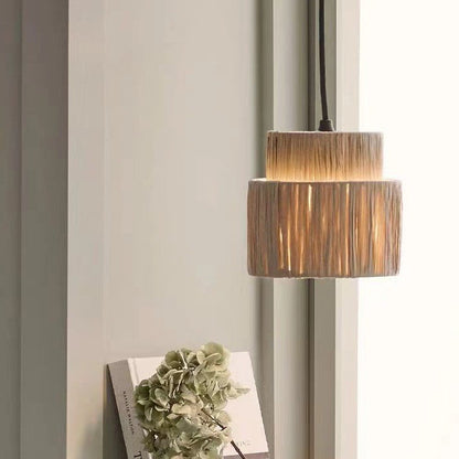 Rattan Straw Pendant Light